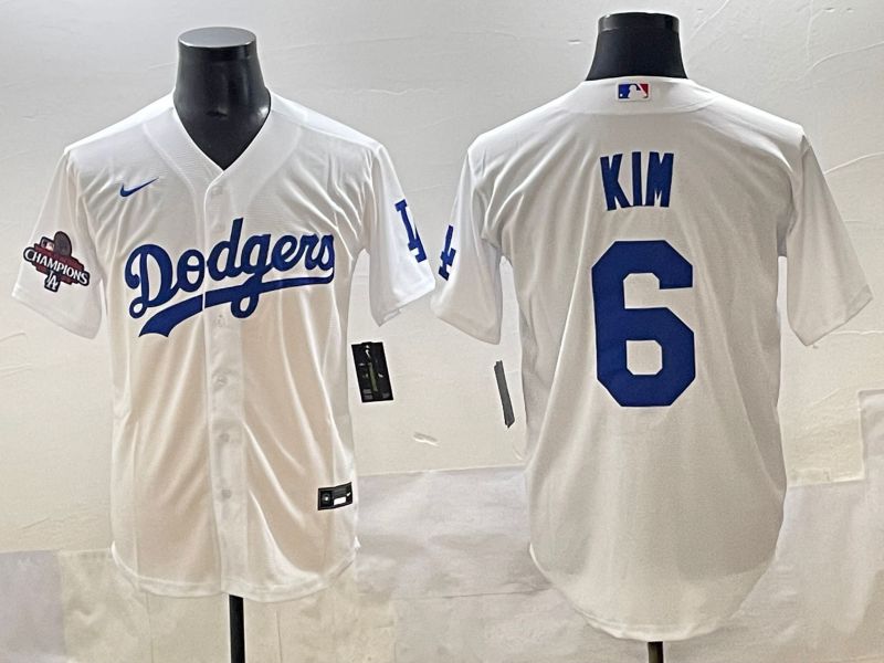 Men 2025 Los Angeles Dodgers 6 H.S.Kim White Game Nike MLB Jersey style 19